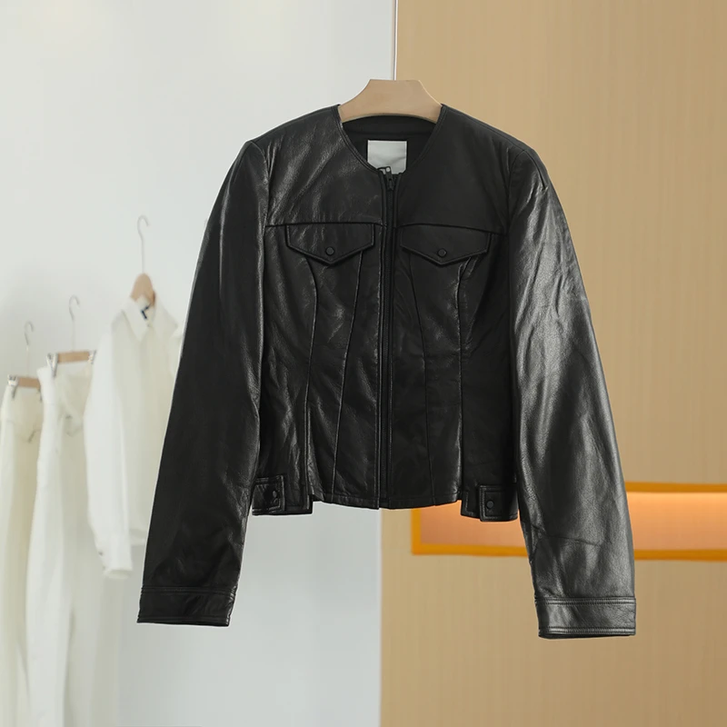 【半价q仓-唐长老自营】货号46797女装冬新款皮衣羽绒服J