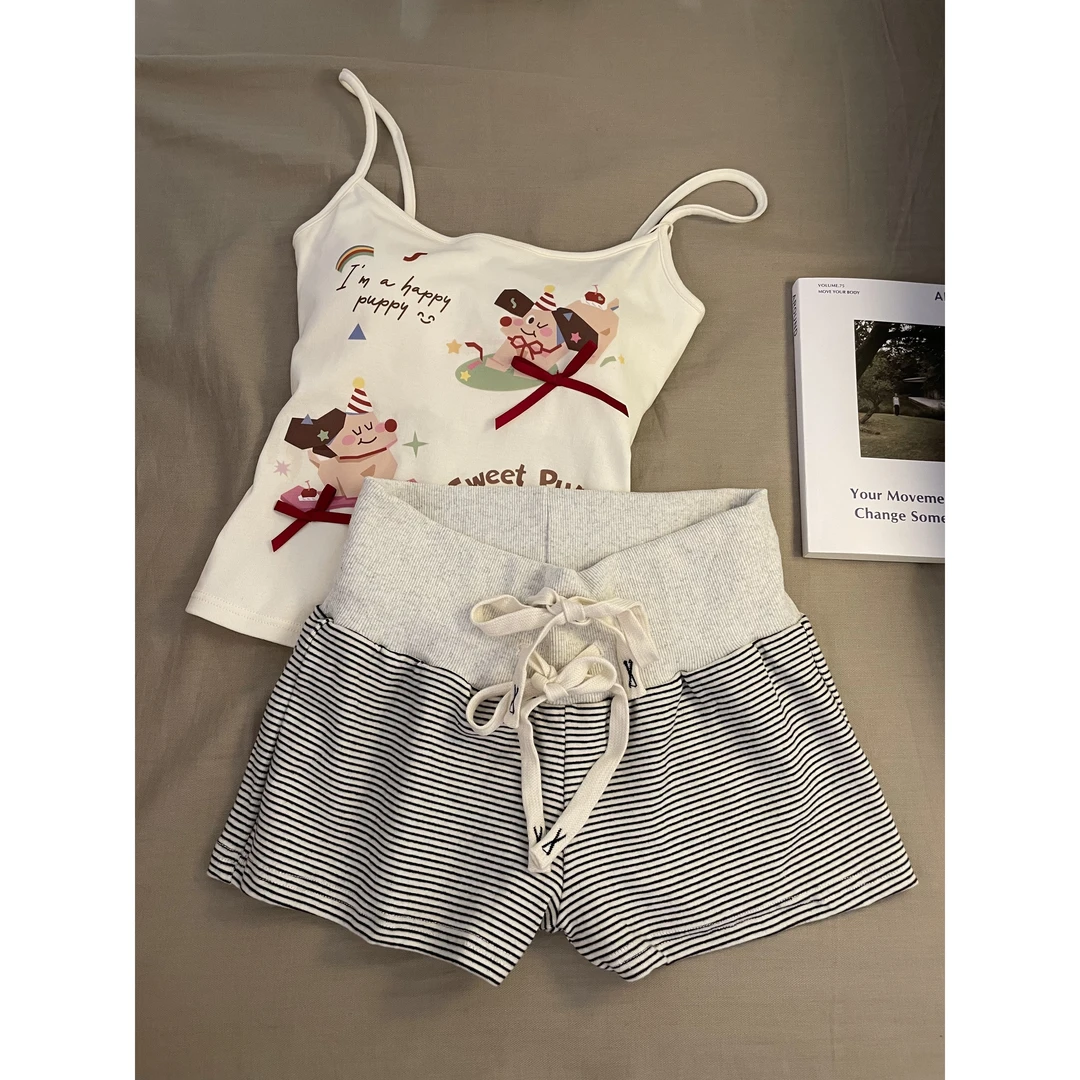 【DMXJ大梦想家】甜美纯欲带胸垫吊带睡衣女夏新款套装可外穿家居服