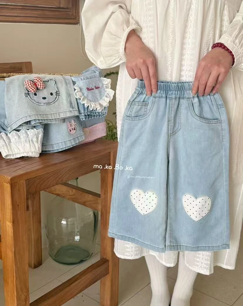 【米粒Kids】mkbk爱心贴布九分裤93111