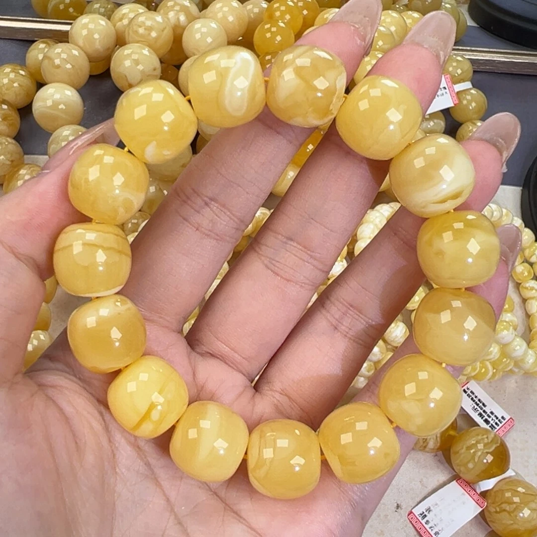 琥珀未镶嵌手链30.3高桩