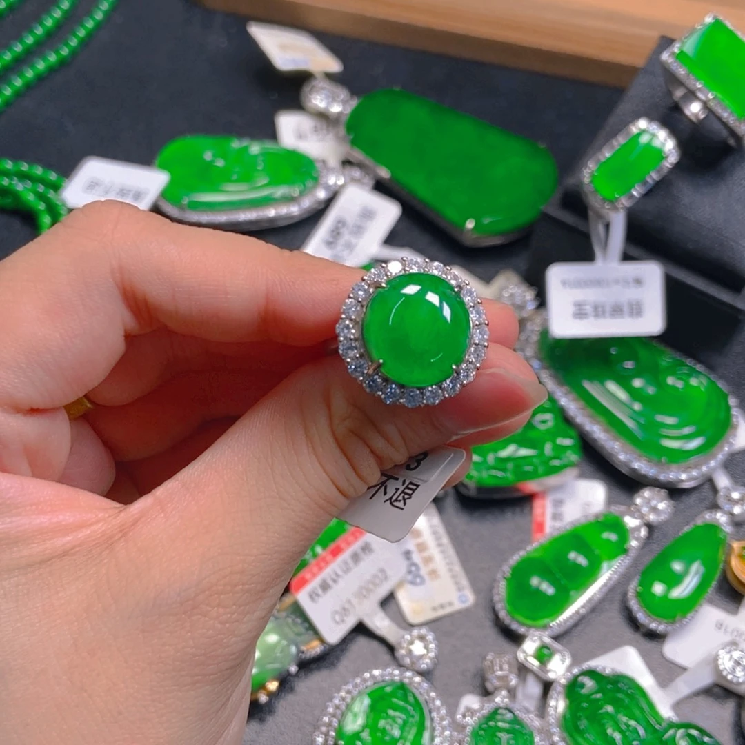 翡翠银S925镶嵌吊坠(不含链)