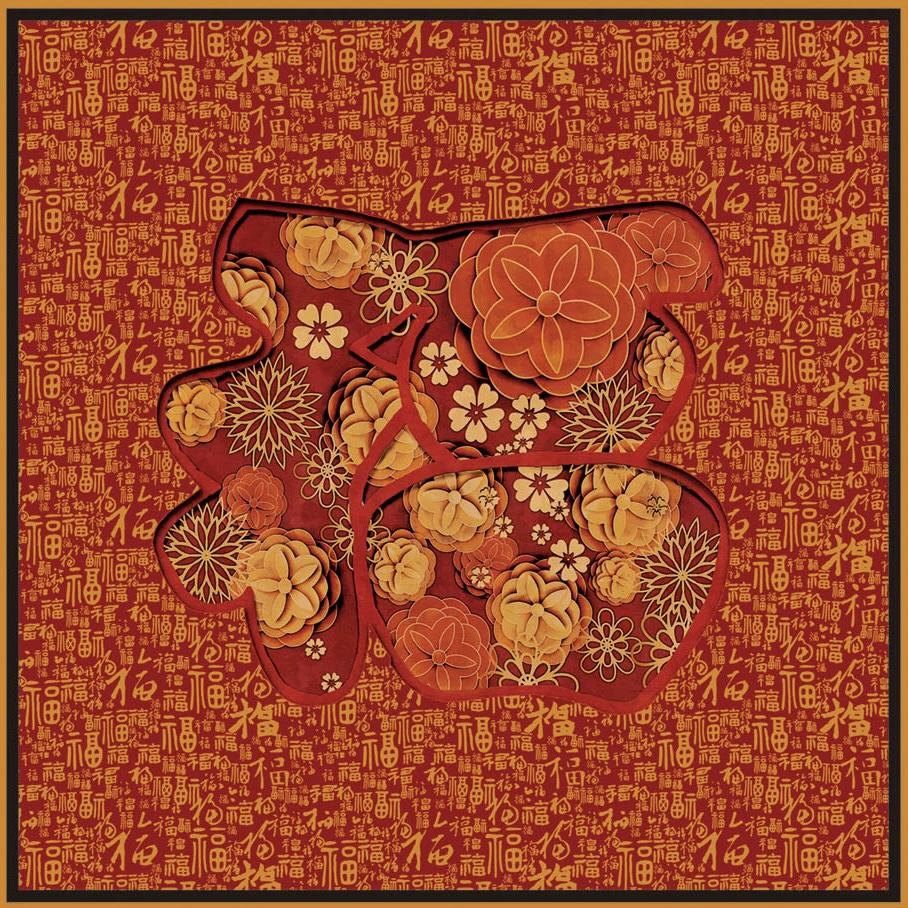 【万福金安】140大方巾香云龟裂纹大气时尚双面披肩方气质女士7月29