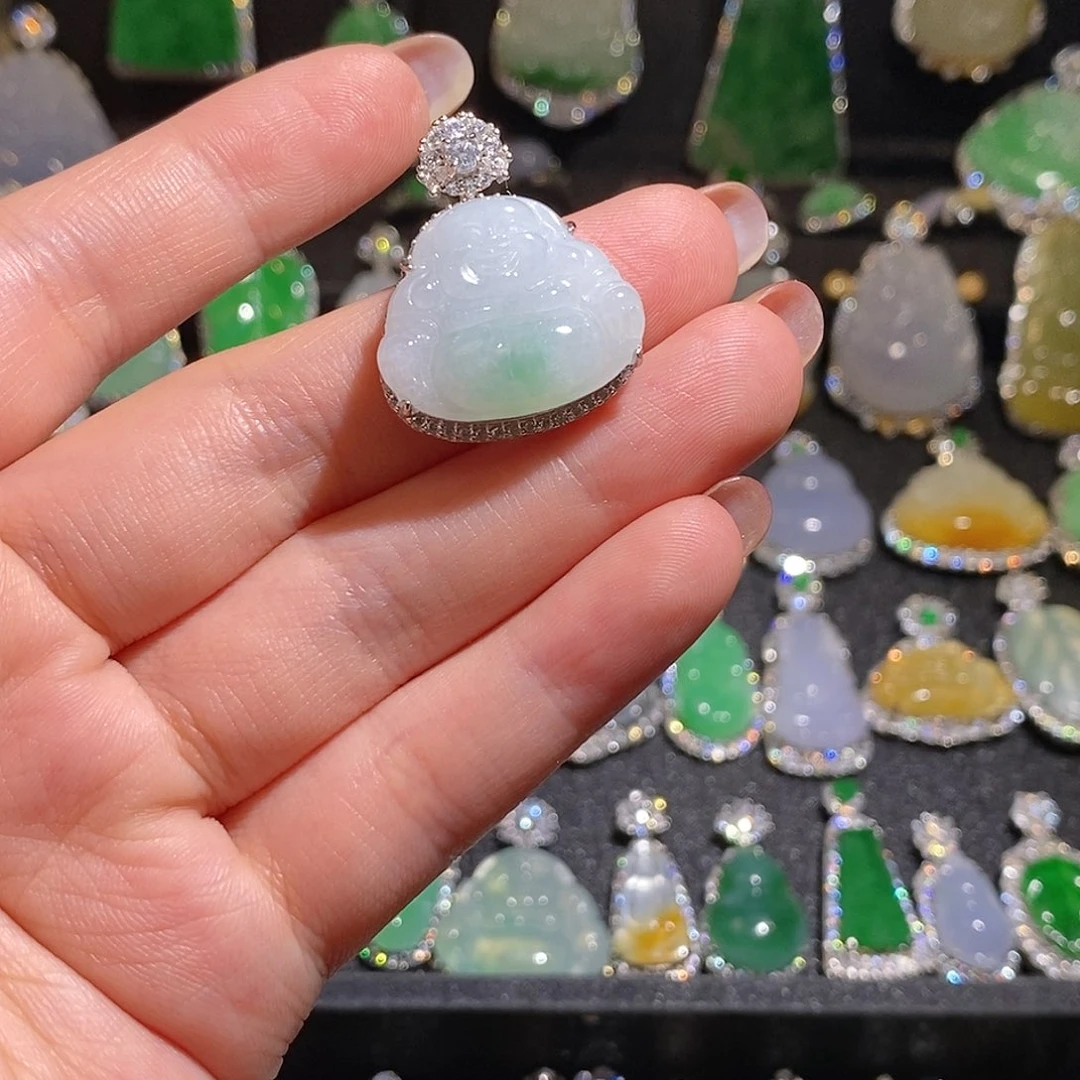 颈饰银S925镶嵌翡翠天然翡翠