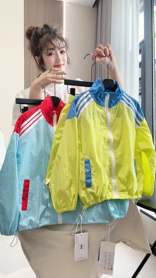 透气中性森系速干夏季中大童轻薄时尚夏款拼接防晒衣拼色儿童服装