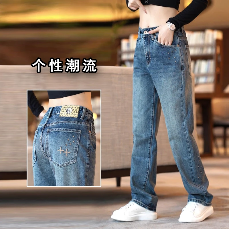 美式高街百搭牛仔裤男士款舒适休闲时尚简约直筒裤潮流舒适阔腿裤