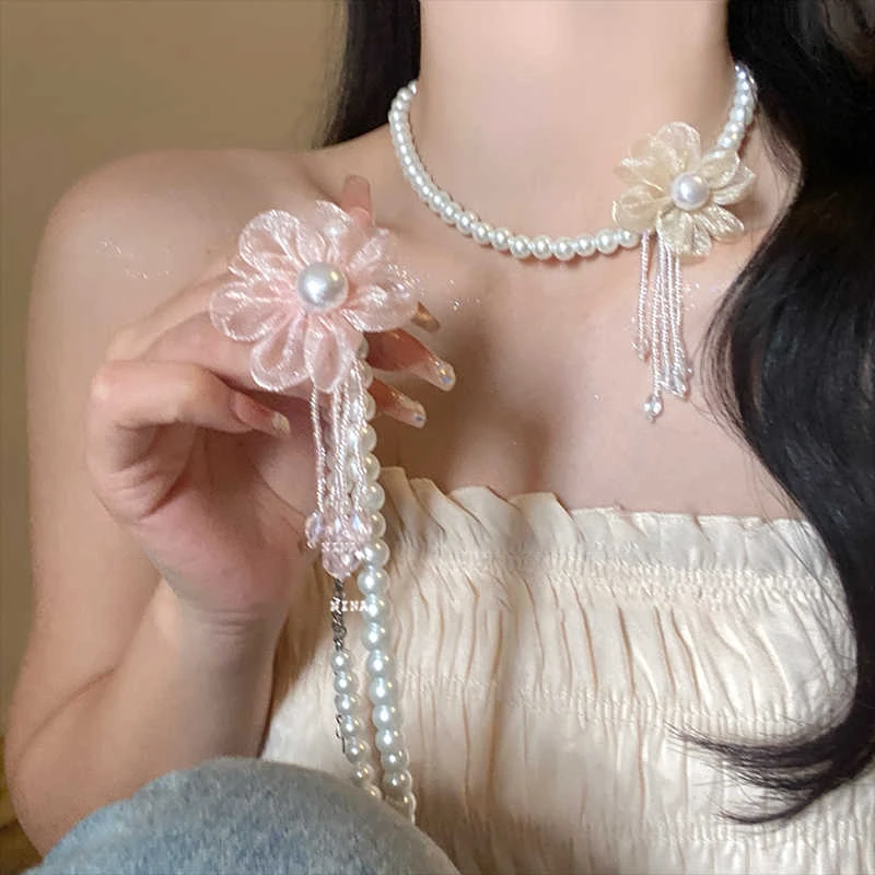 合金项链 初恋温柔花朵颈链choker轻奢小众锁骨链气质甜美项链女