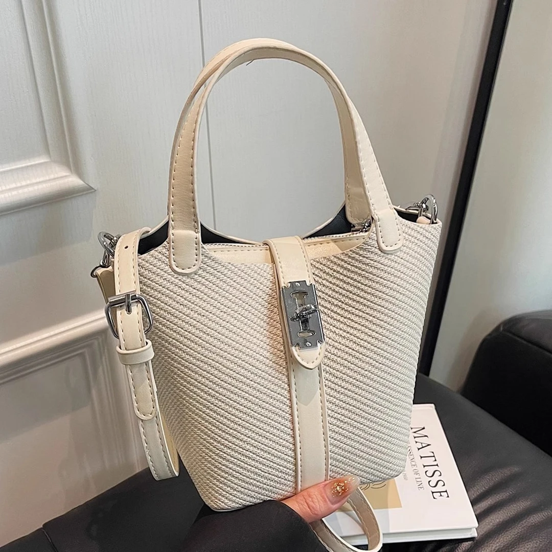 ins潮流高级感手拎水桶包2025新款时尚百搭单肩包小众休闲斜挎包