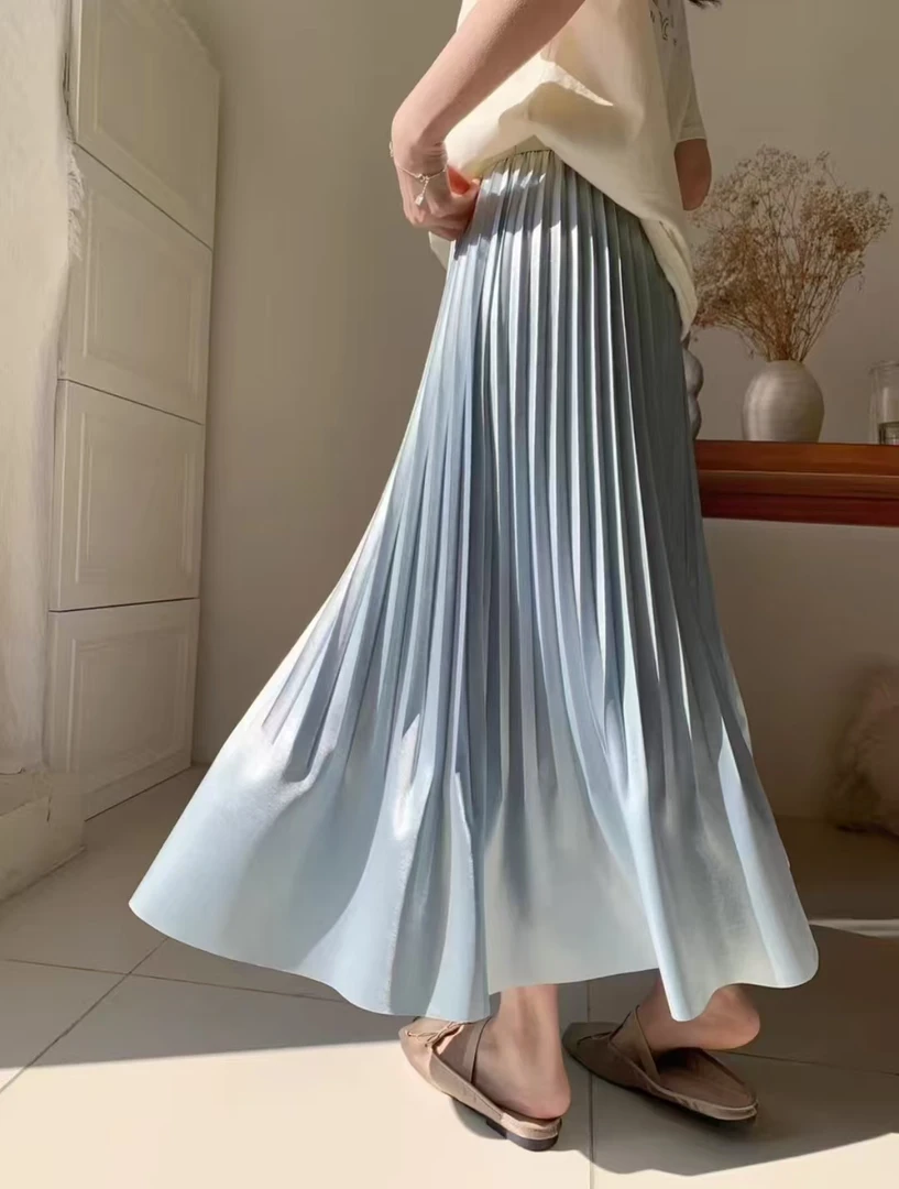 荟敏轻奢1688夏季缎面高腰鱼尾裙