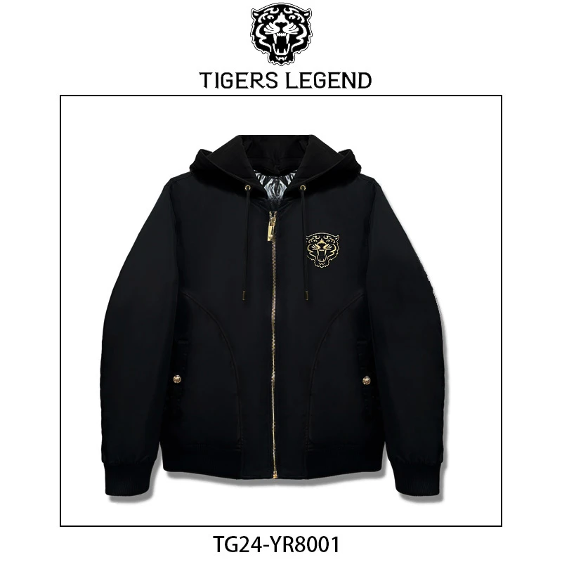 TIGERS LEGEND潮牌时尚休闲秋冬百搭羽绒服连帽羽绒夹克男YR8001