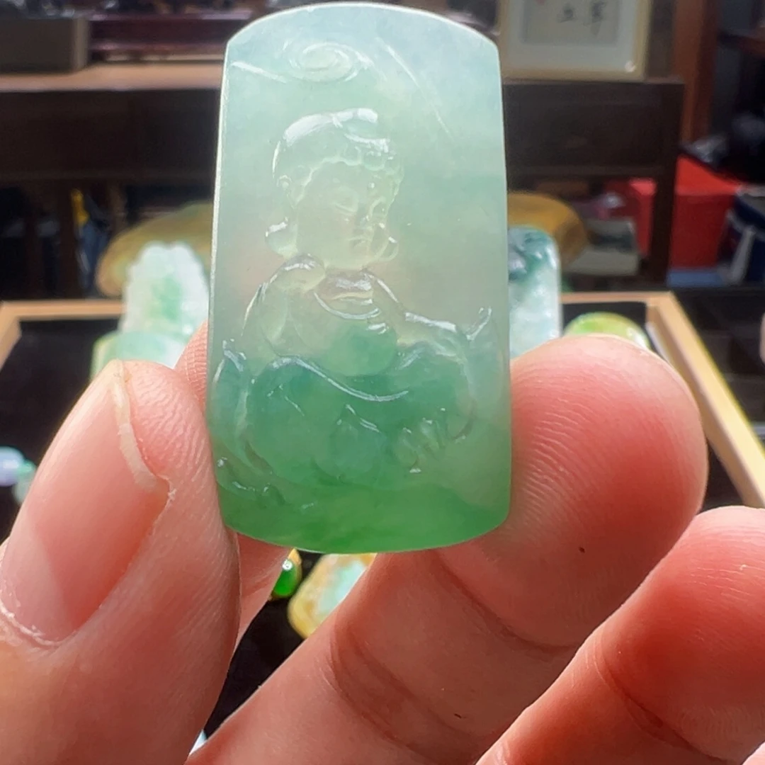 未镶嵌定制翡翠孟*凡天然缅甸翡翠吊坠