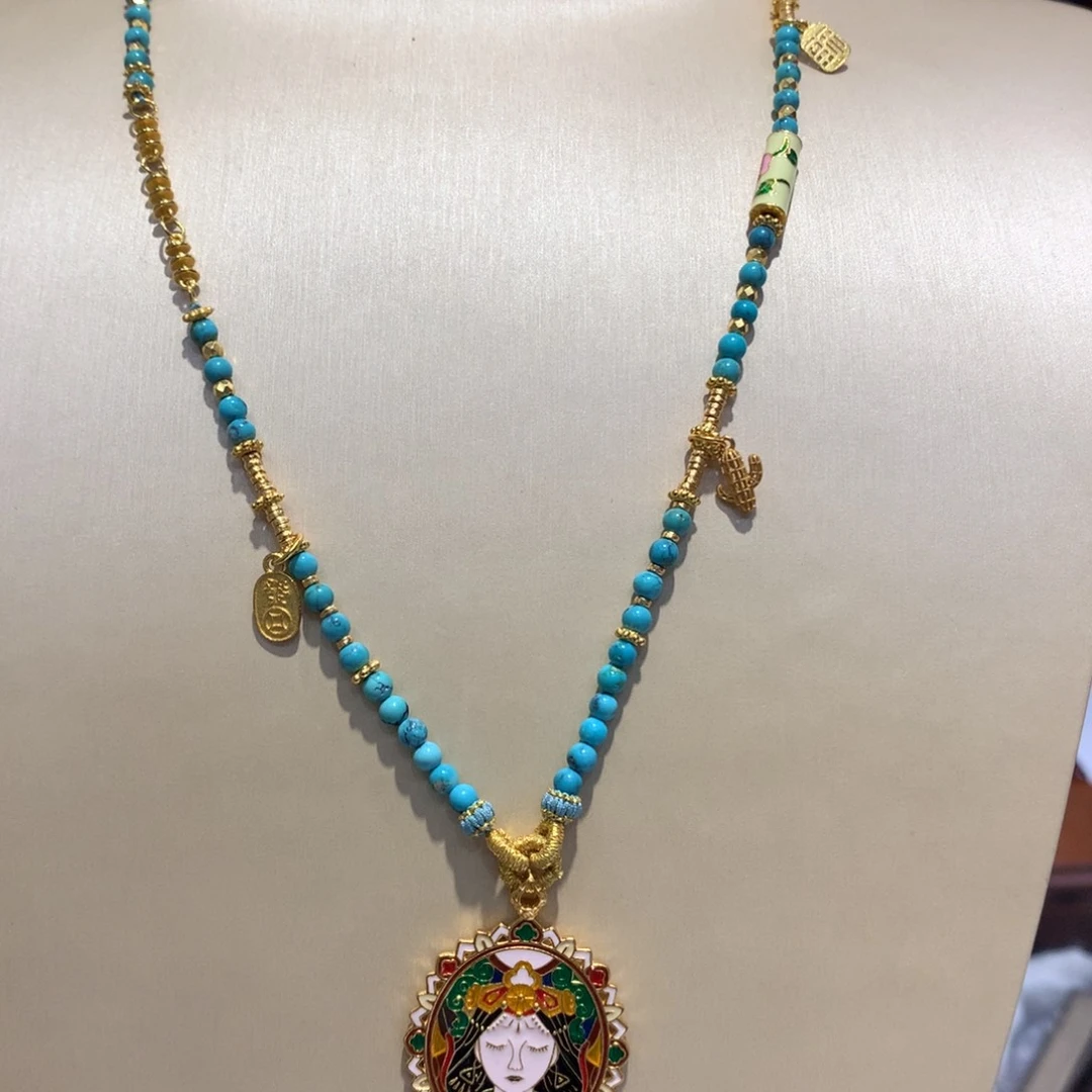 未镶嵌绿松石锁骨项链