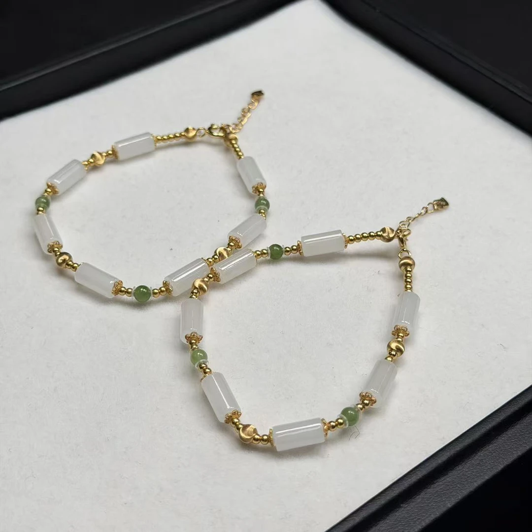 【睿泽赏宝】S925和田玉手链多样性发一 5*10/4mm KL0010395