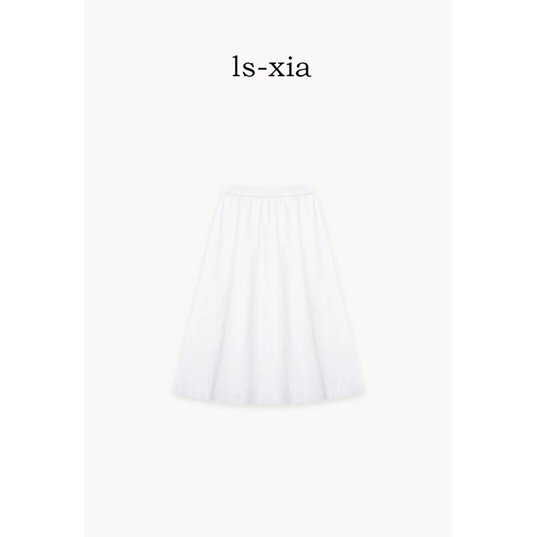 【白缎暗纹】优雅时尚暗纹提花简约纯色直筒半身裙