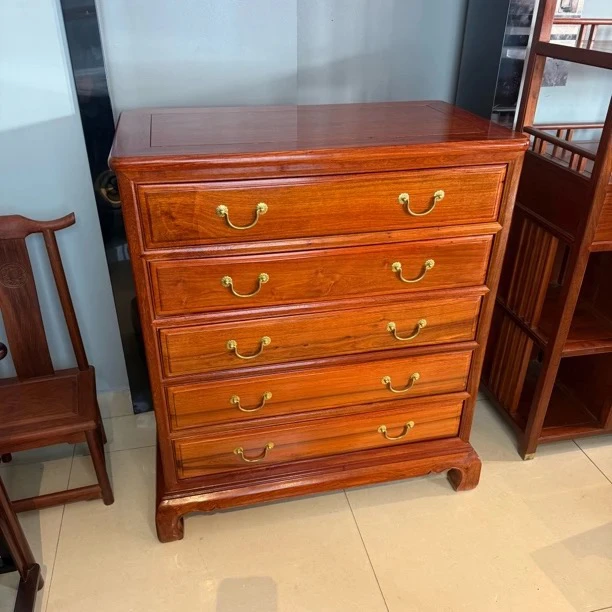 国标红木缅花大果紫檀五斗柜收纳柜储物柜