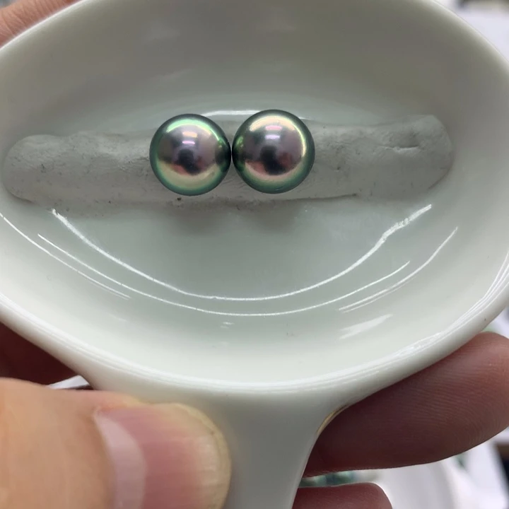 海水珍珠裸珠9+孔雀绿粉炫彩 安安