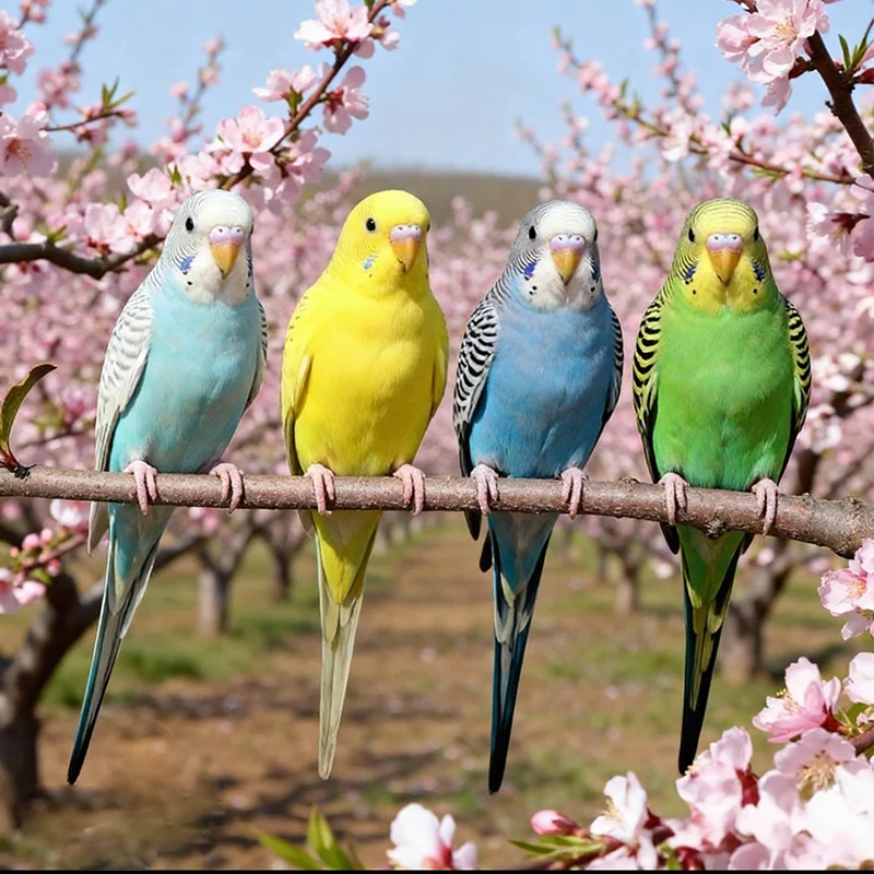 【鹦鹉2只】一对手养虎皮鹦鹉活鸟适合家养可繁殖亲人宠物鸟