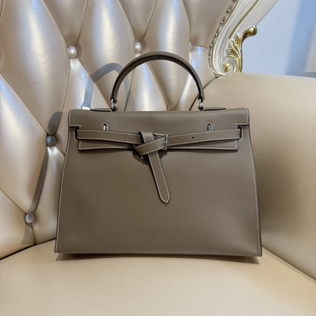 时尚轻奢经典手提斜挎女包ZYK35大象灰银扣