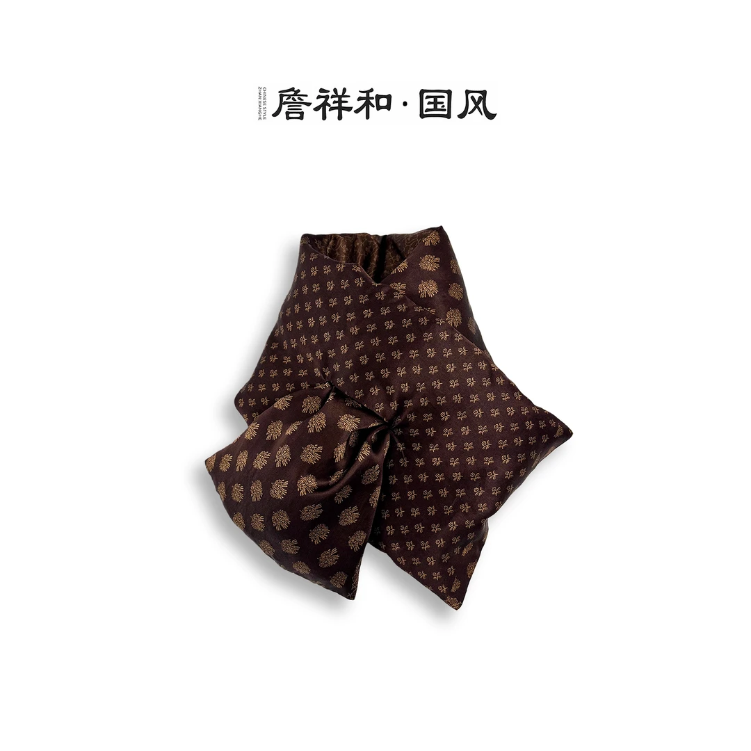『围巾』詹祥和·桑蚕丝香云纱高端鹅绒围巾高定日常外塔