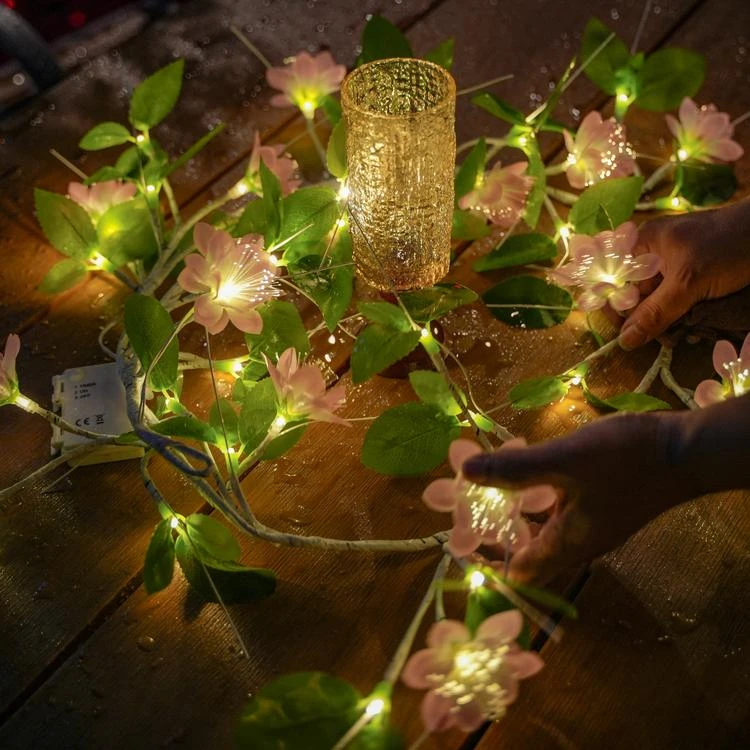 led树枝藤条墙灯房间装饰满天星光纤绿叶灯随意弯曲枝条树灯串灯