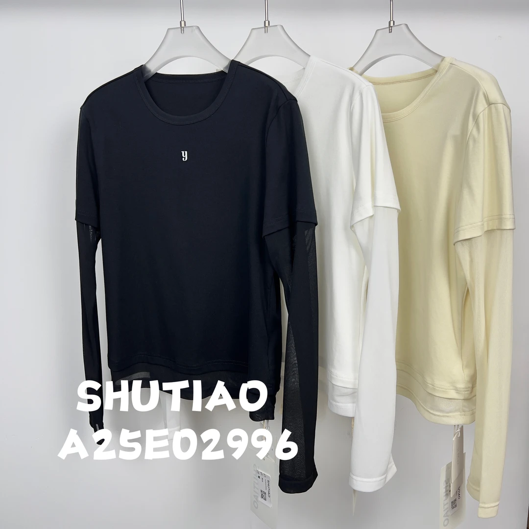 【SHUTIAO】2025夏季：新款小众设计款T恤A25E02996