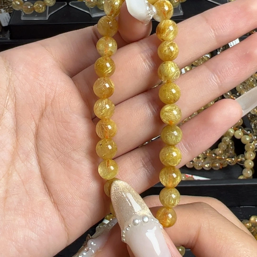 未镶嵌手链水晶天然金发晶