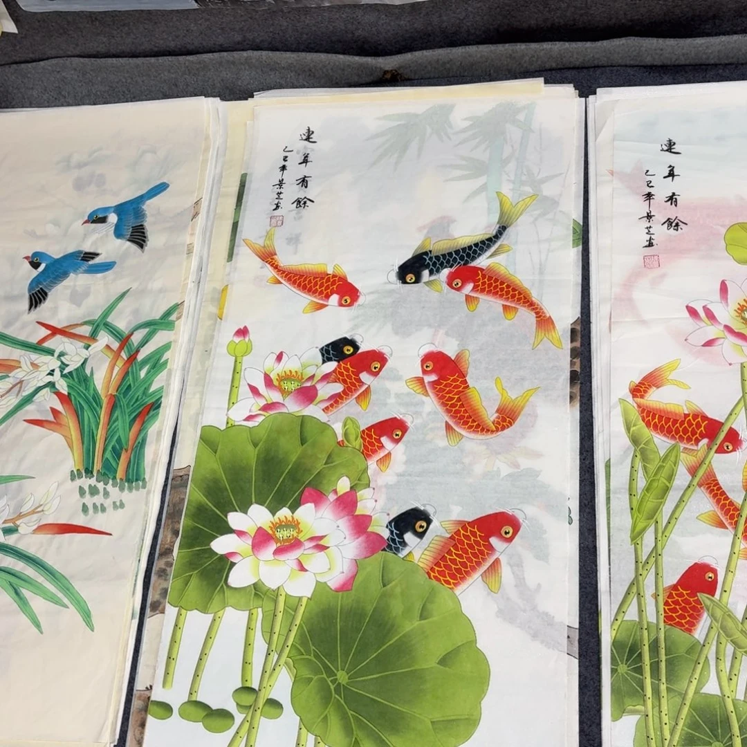 国画100×50工笔手绘画画画