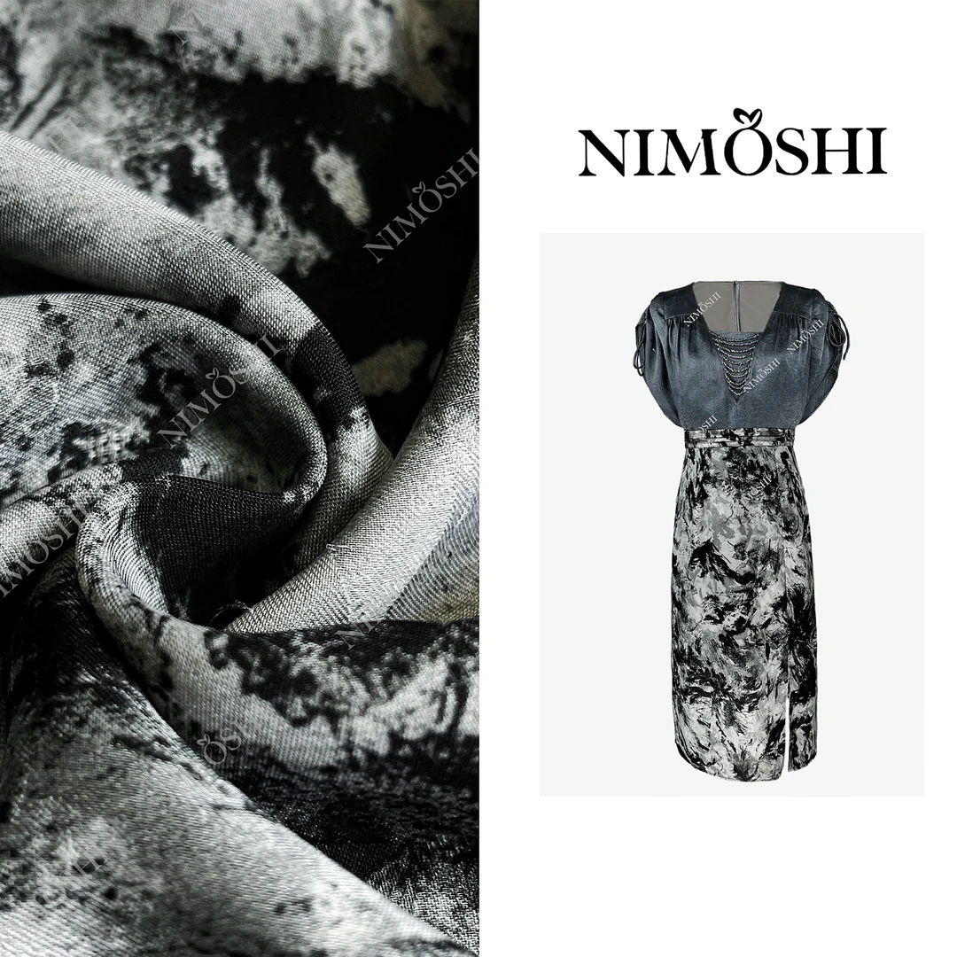 NIMǒSHI【灿灿】法式复古风气质坎肩抽褶显瘦百搭气质连衣裙Q2062