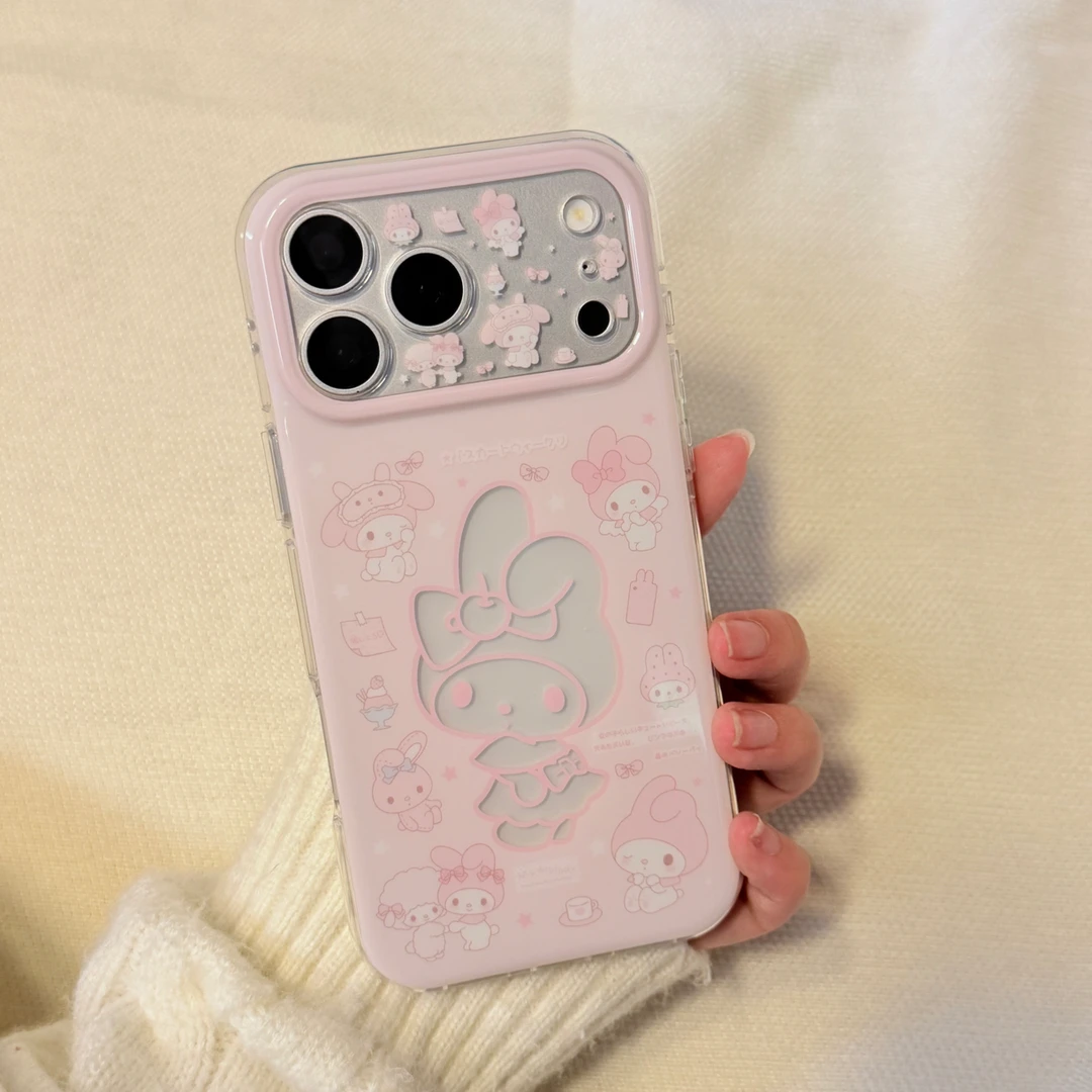 可爱镂空粉美乐蒂全包适用苹果17Pro/16/15手机壳手机套少女风