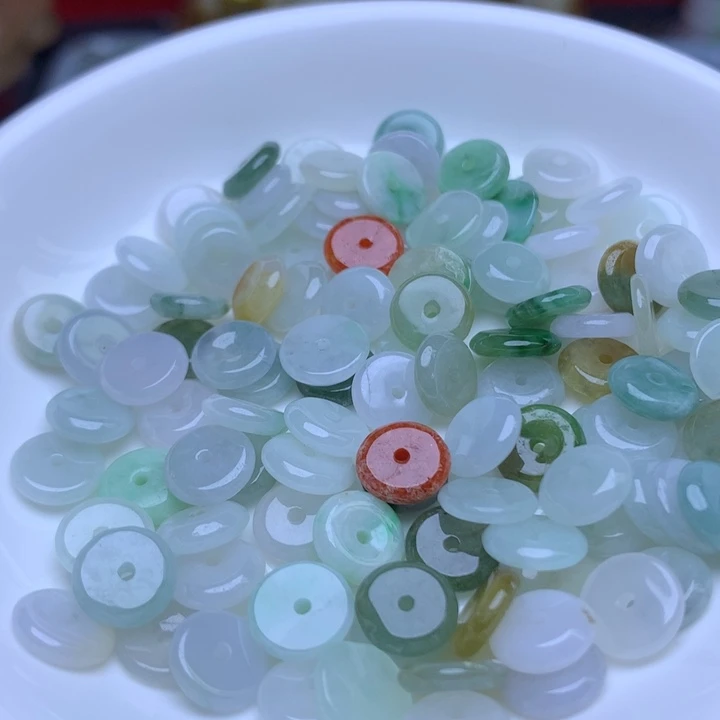 散珠翡翠卡9平安扣30个