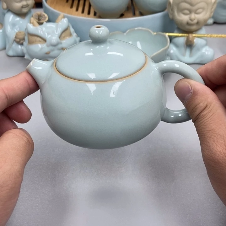 瓷天青色赵琳老师西施壶