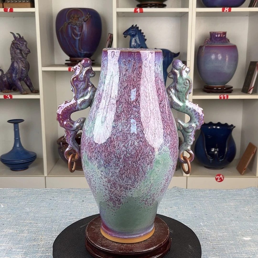 瓷片双龙瓶大师作品