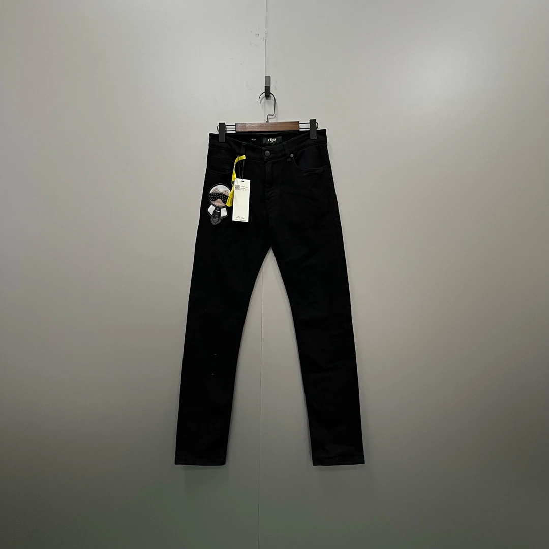 99新 FENDI/芬迪 c216 刺绣logo牛仔裤 30码/ ki300711