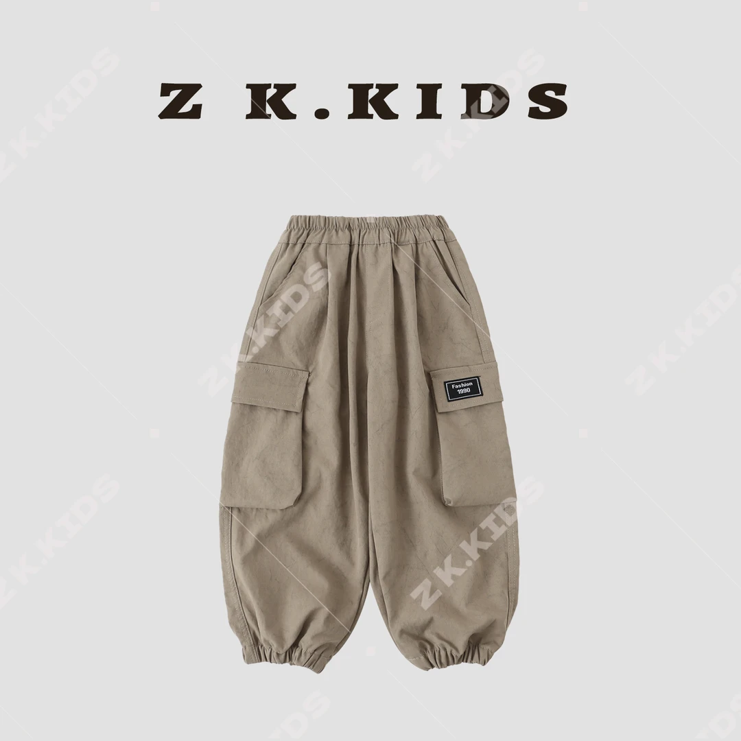 【Z&K】春秋季中大童简约工装裤宽松舒适休闲裤zk-6221263-6221283