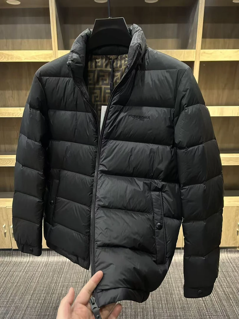 男士冬季新款立领短款保暖黑色修身加厚羽绒服轻薄外套