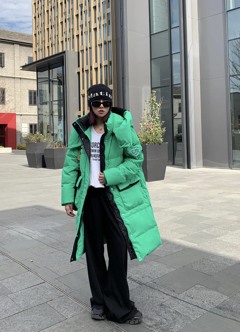 爱心长款纯色大口袋可拆卸帽气质加绒加厚保暖外套情人节福音