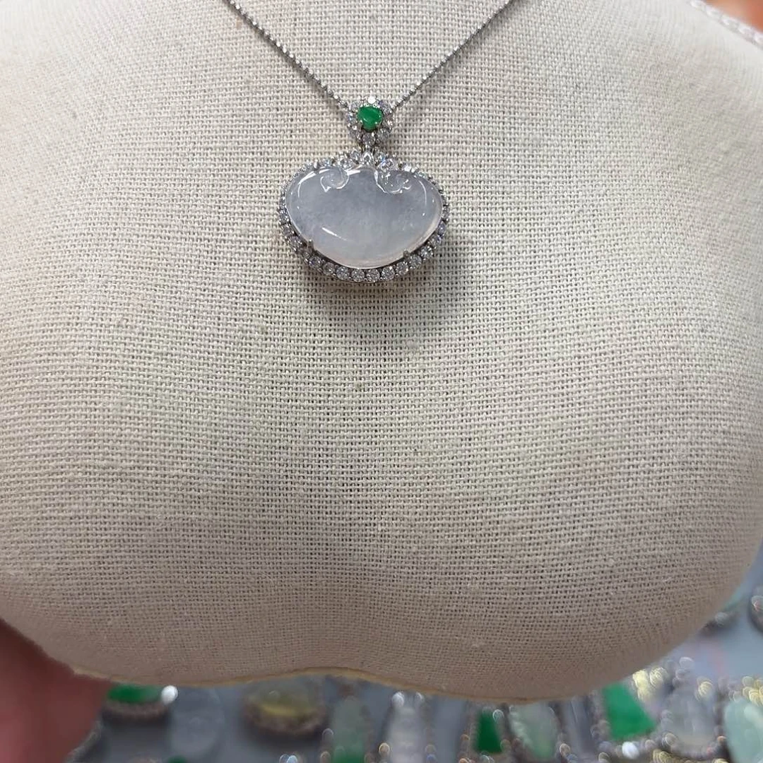 翡翠银S925镶嵌吊坠(不含链)