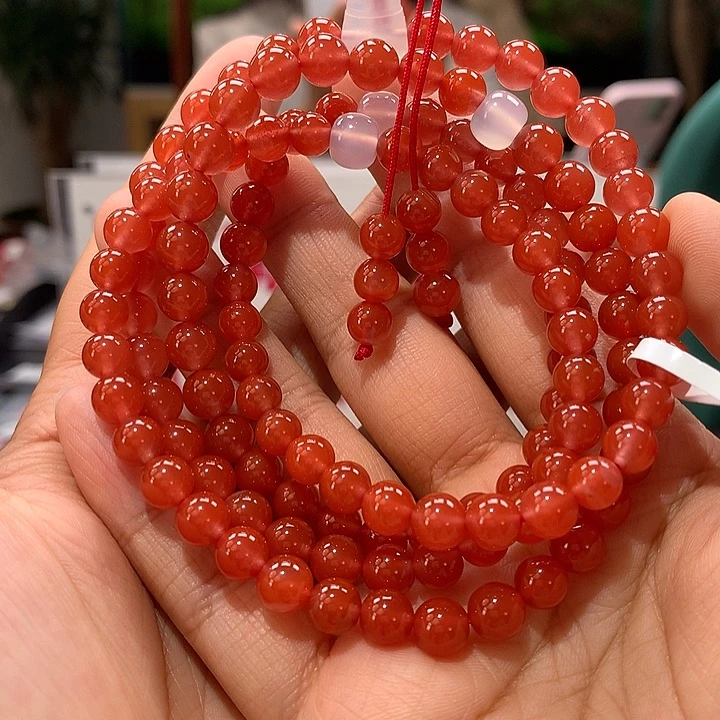 南红玛瑙保山原矿6mm冰红108未镶嵌