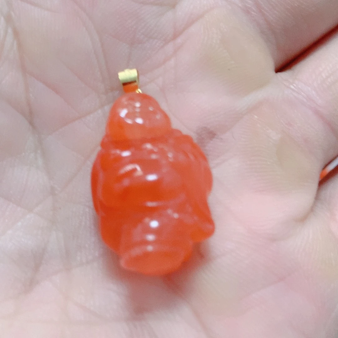 南红玛瑙银S925镶嵌吊坠(不含链)