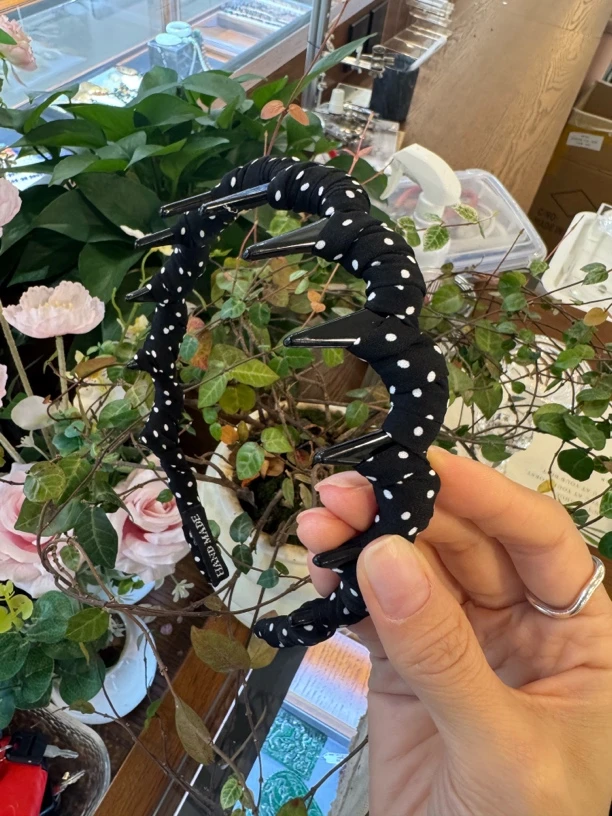 黑色波点发箍复古发饰日韩头饰原创设计少女风复古港风小香风