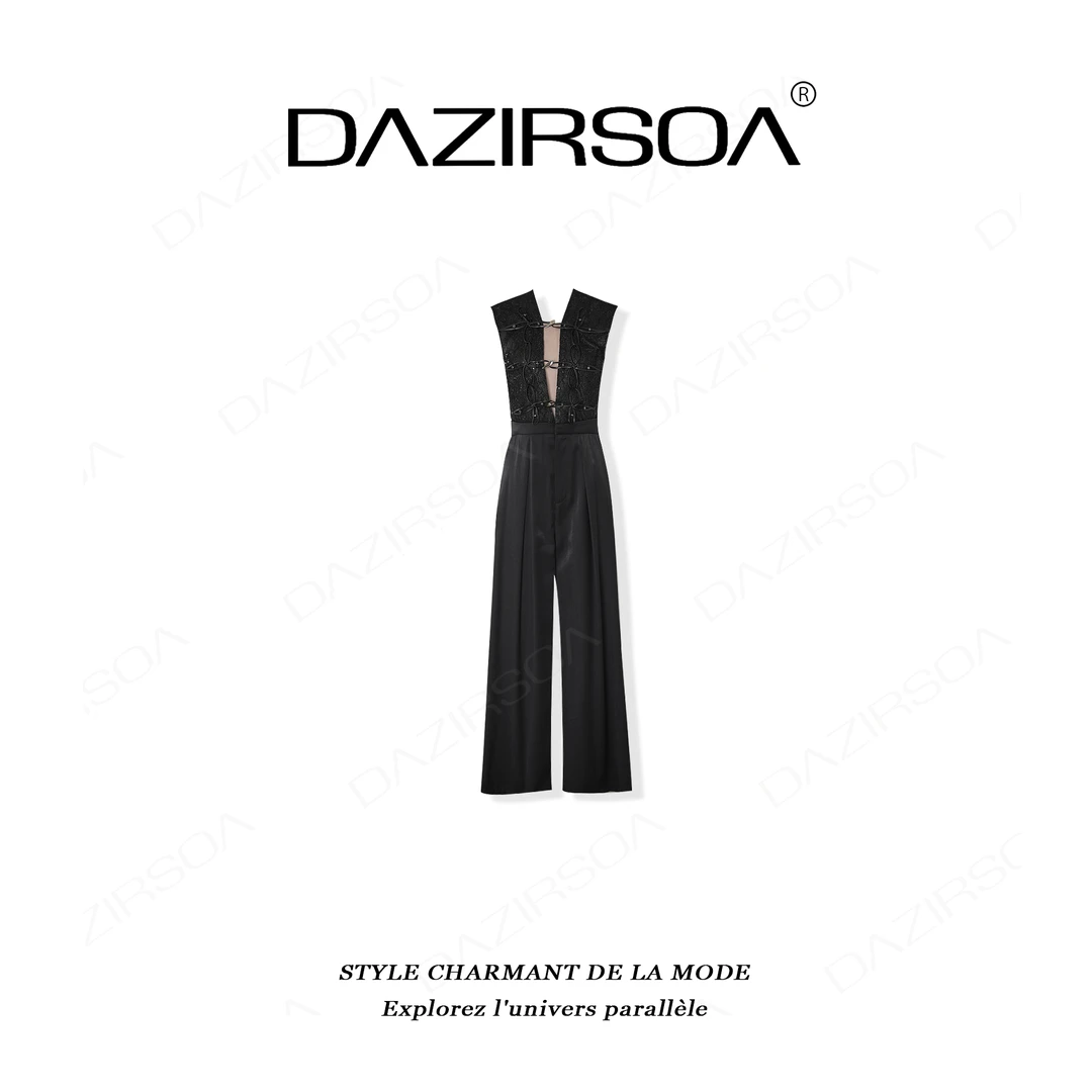 DAZIRSOA/达姿“浮光锦绣”时尚百搭花朵个性新中式连体裤 AA097