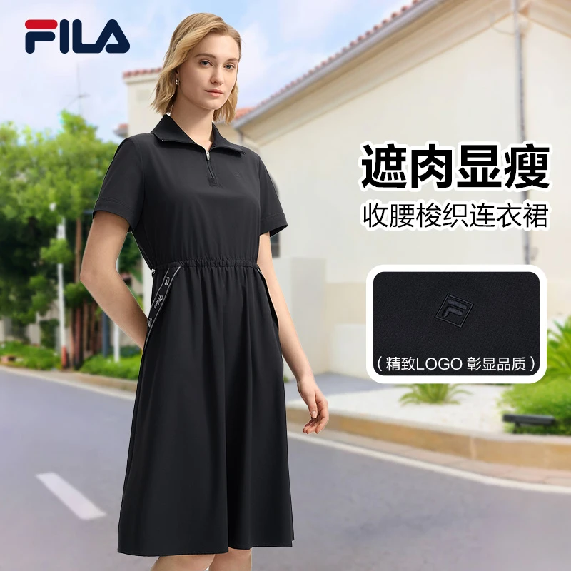 Fila/斐乐女连衣裙清爽穿搭气质优雅显瘦宽松女运动裙F11W523306