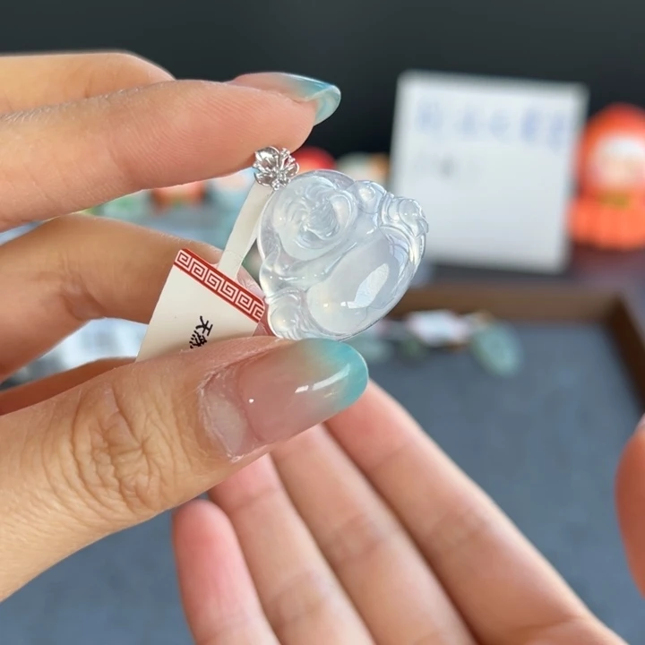 翡翠18K金镶嵌颈饰108号佛公