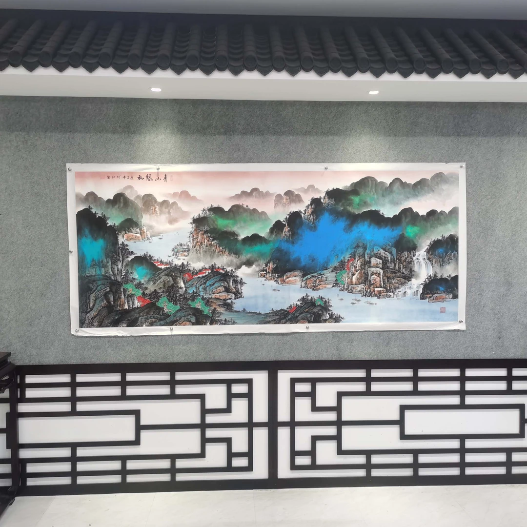 《青山绿水》八尺何江熊山水国画