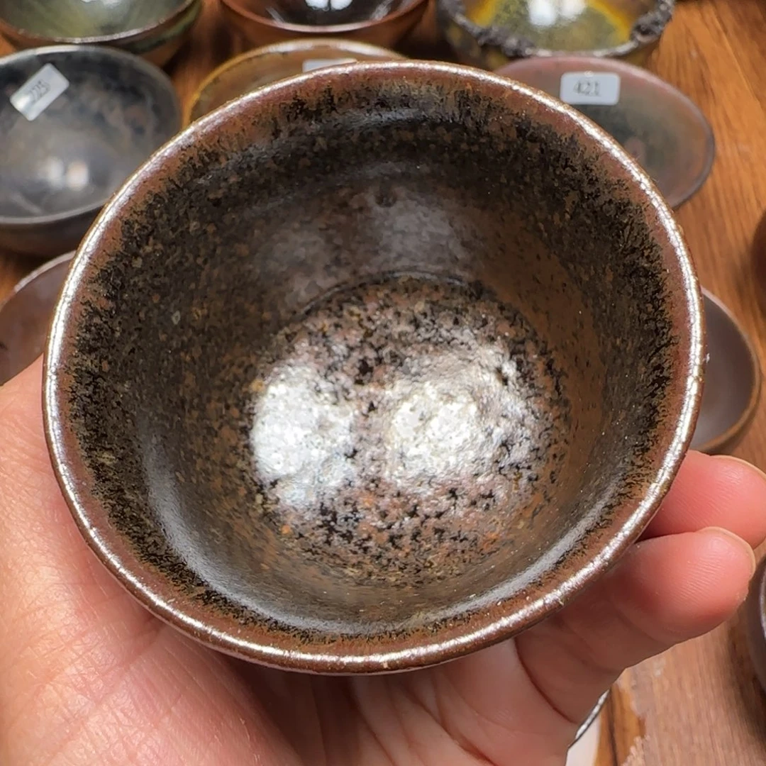 柴烧建盏茶盏茶杯498