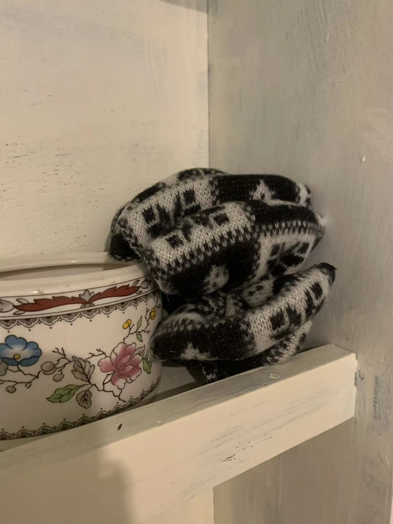 【un Reality】费尔岛毛衣 拼画格子设计香蕉夹