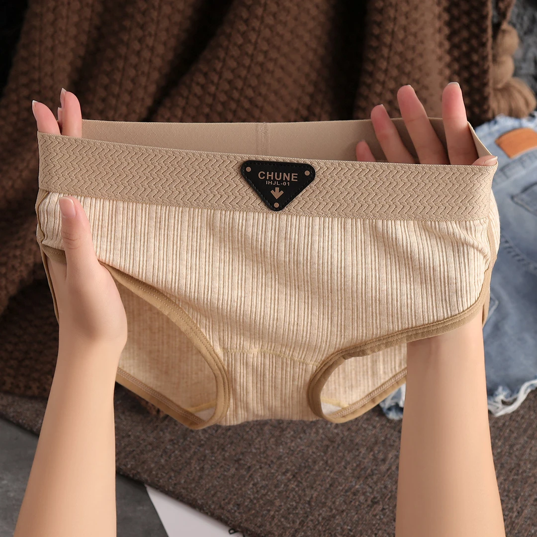 棉质运动新款女士内裤时尚纯色简约爆款三角裤舒适透气打底短裤头