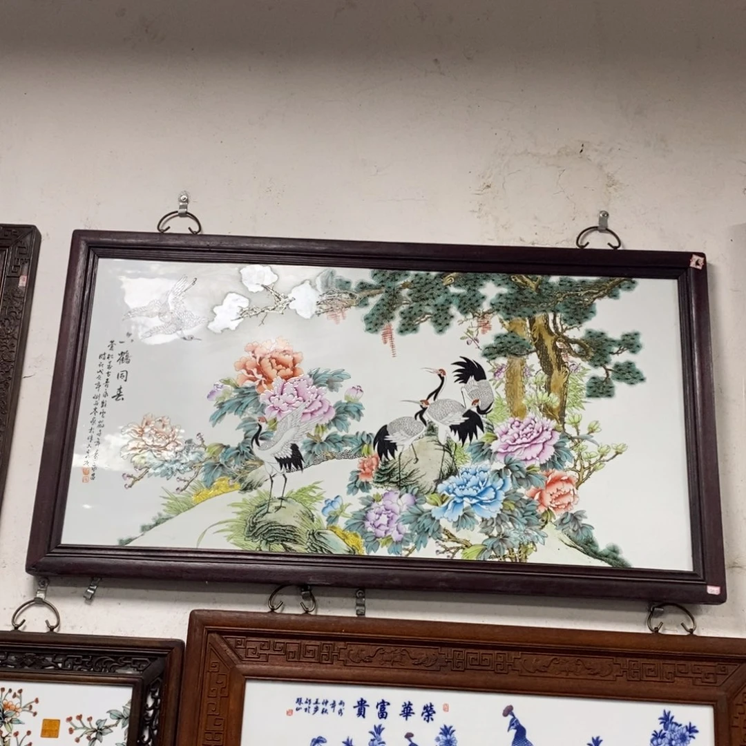 瓷片120*66 景德镇瓷板画柴窑烧制