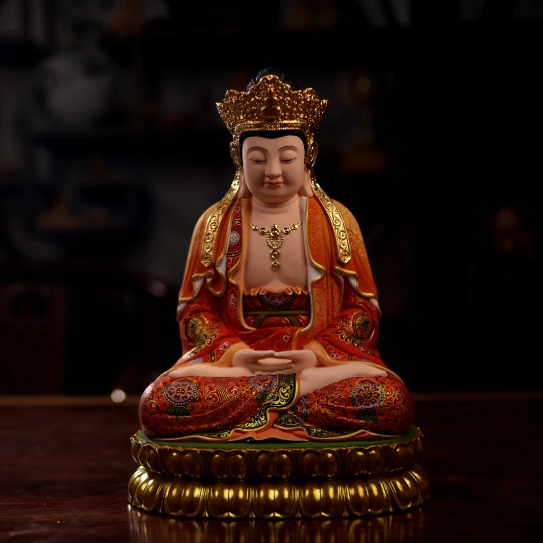 毗卢观音菩萨佛像香樟木观世音菩萨南海观音自在送子观音家用摆件