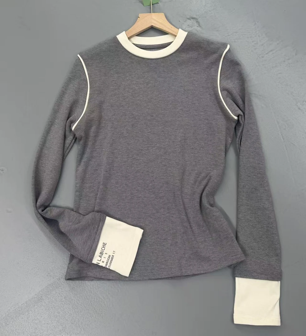 23058【PINGJIE】2025长袖打底时尚休闲潮流舒适百搭洋气T恤