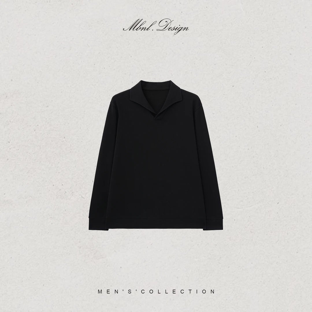 MBNL-F「古巴POLO领」秦磊男装绵羊毛醋酸混纺静奢毛衣LL-WSY1112